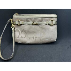 Coach Wristlet Cream, Tan and Gold Sparkly CCs
